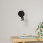 Ralbay Black Wall Sconces Set of 2 Matte Black Bathroom Lights Clear Glass - Image 2