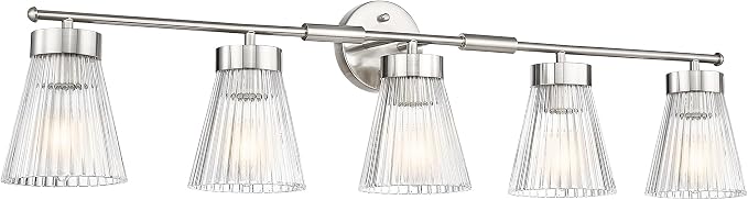Brushed Nickel Bathroom Vanity Light, HWH 5-Light Bathroom Light Fixtures by HWHINVESTMENT