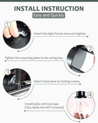 4-Light Vanity Light Fixture, Industrial Black Wall Sconce Lighting Fixture - Image 7