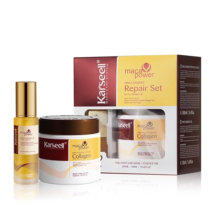 Karseell Collagen Hair Mask & Argan Oil Set, Deep Conditioning Hair Treatment by KARSEELL