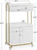BarberPub Salon Trolley with Universal Wheels, Storage Rolling Cart with Drawer - Image 2