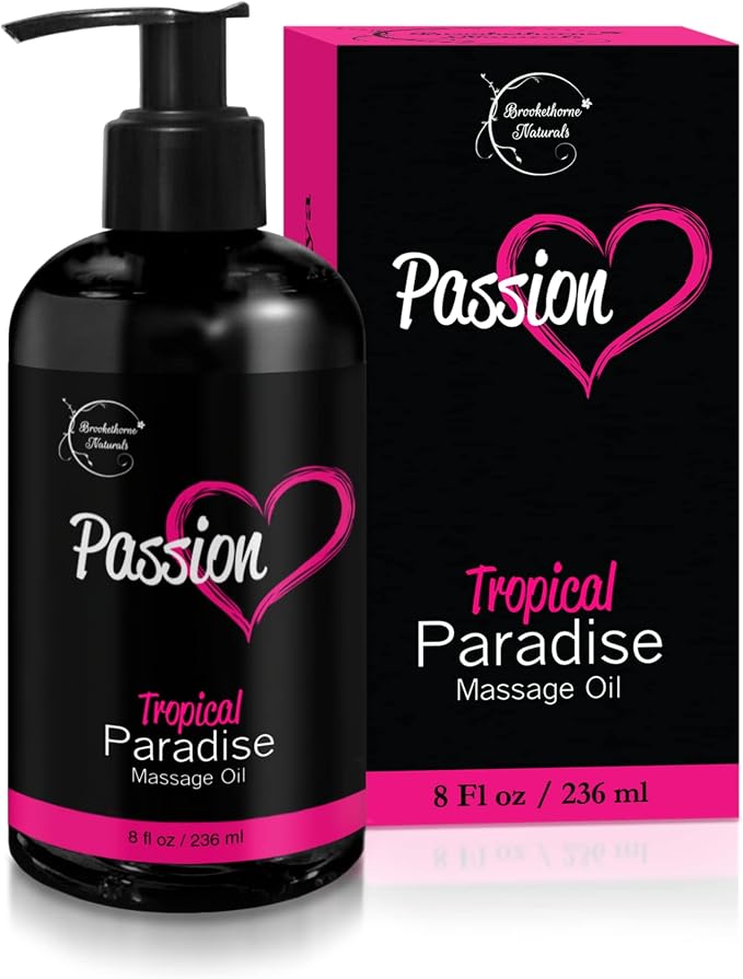 Passion Sensual Massage Oil for Date Night | 100% Natural Body Oil for Couples by BrookethorneNaturals