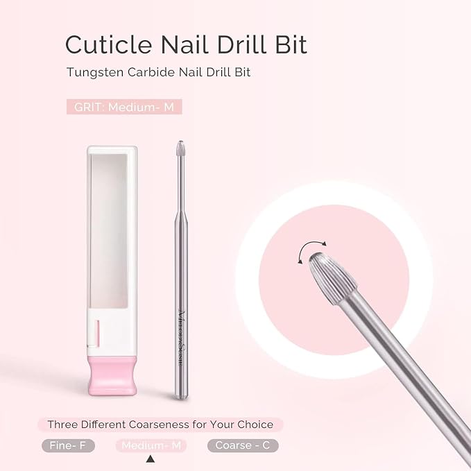 MelodySusie Cuticle Clean Nail Drill Bit 3/32'', Professional Safety Carbide - Image 2