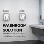 AIKE Elephant Power Commercial Hand Dryer High Speed Auto Warm Wind, Polished - Image 2