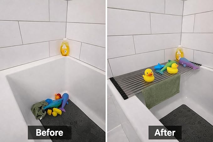 28" Bathtub Drying Rack for Bath Toys & Accessories – Non-Slip Tub Shelf - Image 3