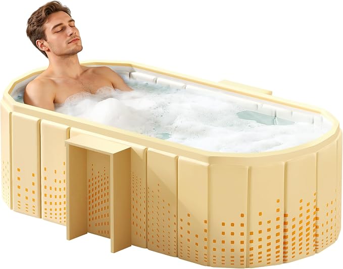 Portable Foldable Bathtub, Freestanding Bathtub No Installation, Bathroom SPA by HLCZLUZ