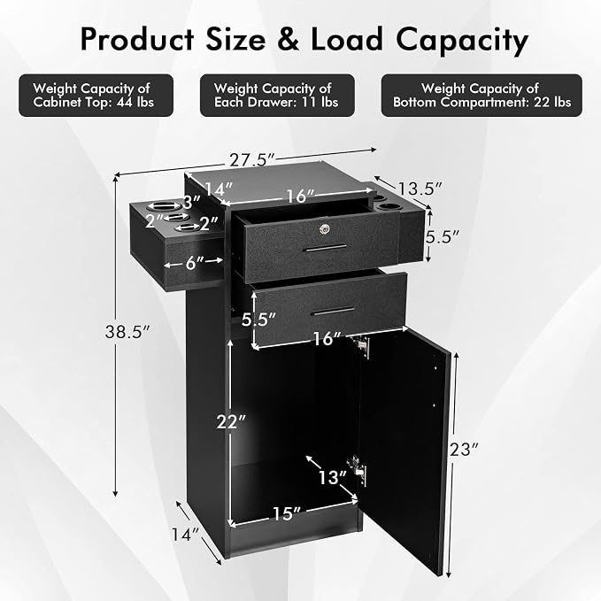 Giantex Salon Storage Cabinet, Locking Hair Styling Storage Organizer - Image 3