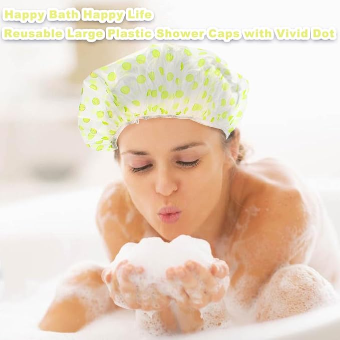 18Pcs Plastic Shower Caps for Women Waterproof Bath Caps Bathing Hair Cap - Image 7