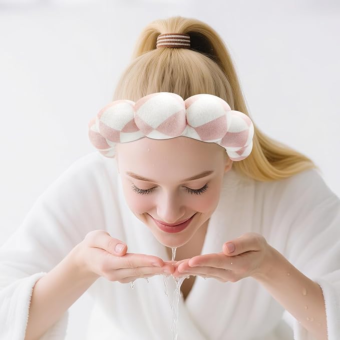 Zkptops Spa Headband for Washing Face Wristband Set Sponge Makeup Skincare - Image 9