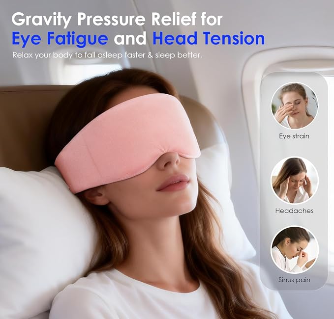 Weighted Eye Mask for Sleeping, Soft Minky Sleep Mask for Side Sleeper - Image 3