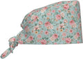 Scrub Cap for Women and Men Boho Black Leaf Pattern Adjustable Breathable by SUPLUCHOM