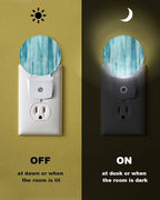 Night Lights Auto Sensor Teal Abstract Graffiti Night Light Art Painting Round - Image 6