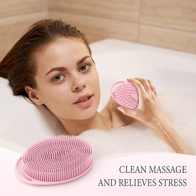 3 Pack Silicone Body Scrubber, Soft Silicone Loofah, Exfoliating Body Scrubber - Image 5