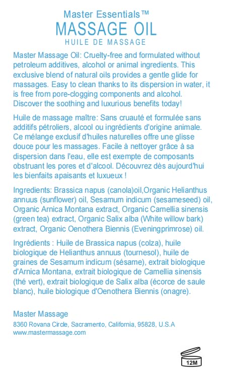 Master Massage Unscented Organic Massage Oil - Image 3