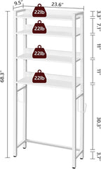 MAHANCRIS Over The Toilet Storage Rack, 4 Tier Bathroom Organizer Over Toilet - Image 2