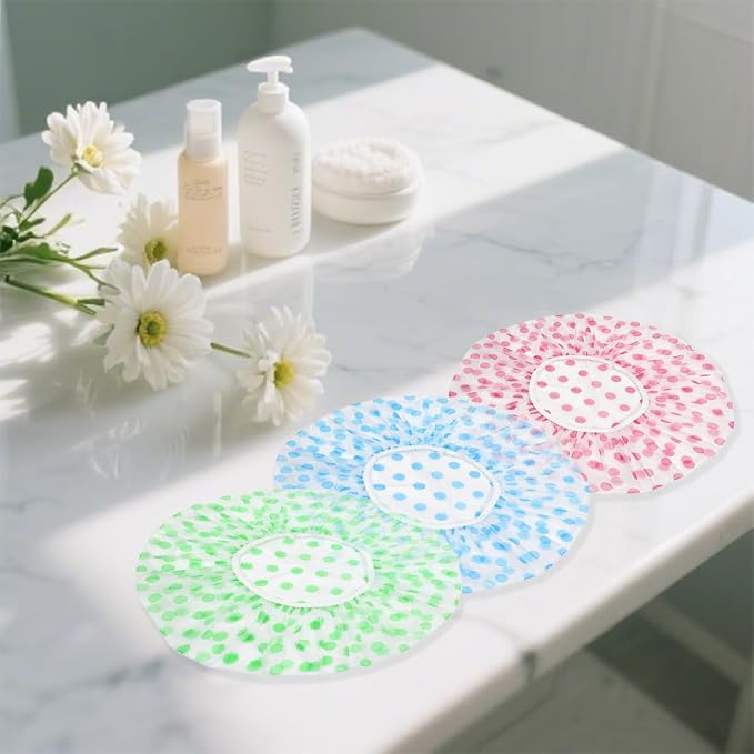 18 Pack Shower Caps for Women, Waterproof Reusable & Disposable Adjustable Bath - Image 4