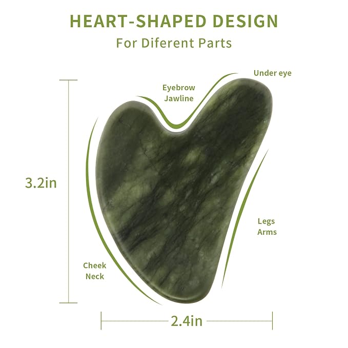 Gua Sha Facial Tools, Natural Jade Guasha Tool - Image 2