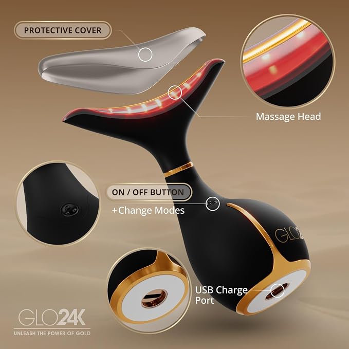 GLO24K 7 Color Beauty Device – Triple LED Action & Vibration Technology Facial - Image 5