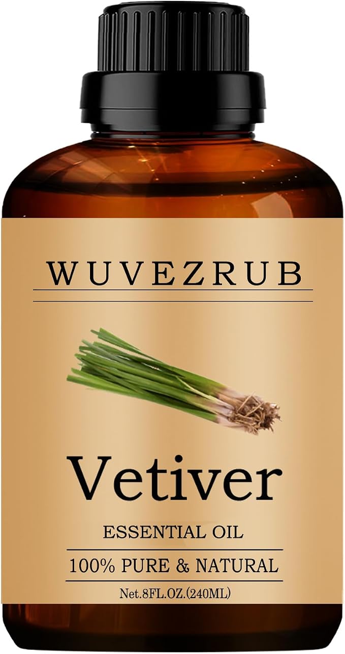 Vetiver Essential Oils, 240ML Pure and Natural Essential Oil by WUVEZRUB