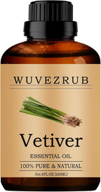 Vetiver Essential Oils, 240ML Pure and Natural Essential Oil by WUVEZRUB