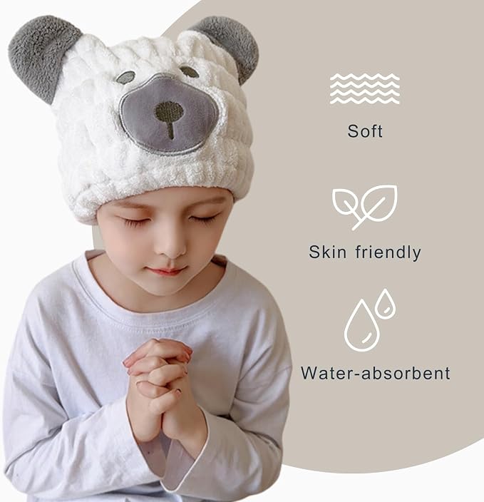 Microfiber Hair Towel Wrap for Kids, Absorbent Quick Girls Boys Hair Drying - Image 4