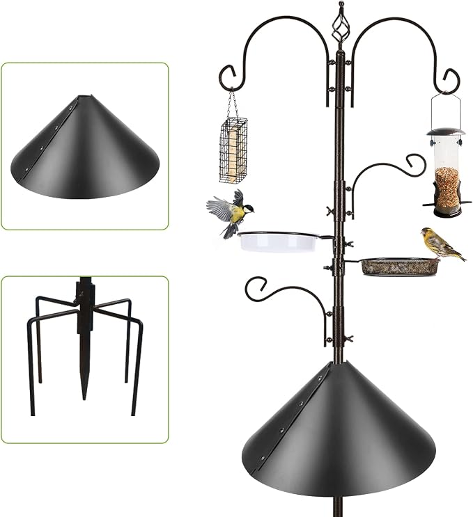 Bird Feeder Pole with Squirrel Baffle - Image 9