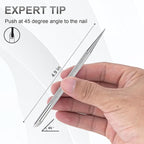 2Pcs Nail Cleaning Cuticle Stick Tool, Stainless Steel Cuticle Pusher, Nail - Image 2