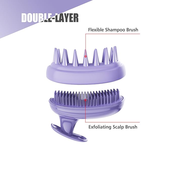 2-in-1 Scalp Massager Shampoo Brush, Scalp Scrubber, Exfoliator Brush - Image 3