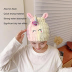 Animal Hair Drying Towel Cap for Kids, Absorbent Quick Girls Boys Hair Drying - Image 5