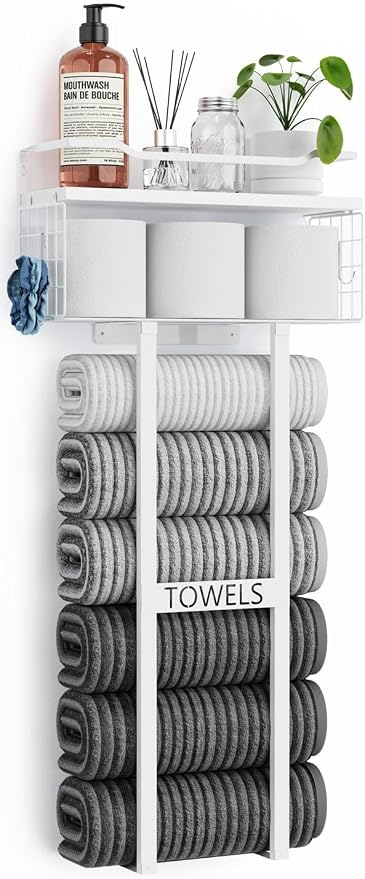 Aetyord Towel Racks for Bathroom 31inch Wall Mounted Towel Rack, Floating Shelf by Aetyord