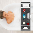 Bathtub Tray Caddy Black- Bath Tray Black - Image 3