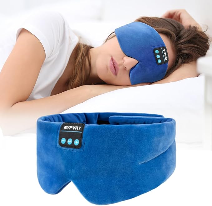 Sleep Mask Bluetooth 5.4 Headphones Soft Wireless Headband Eye Mask Blackout by SYPVRY