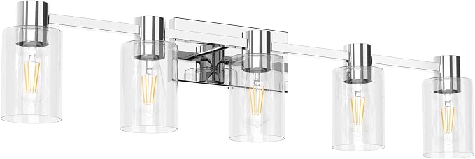 5-Light Modern Vanity Light Fixtures Over Mirror, Chrome Bathroom Light Fixtures - Image 8