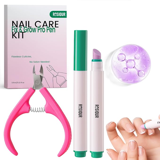 Ceramic Cuticle Oil Pusher Pen: 3-in-1 Nail Cuticle Buffer Pens by Rosiour