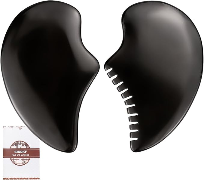 Bian Stone Gua Sha Facial Tools Scraping Massage Face Guasha Board Scraping by SINOKF