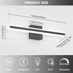 JUSHENG Black Vanity Lights for Bathroom, 24 Inch 20W 5CCT Dimmable Bathroom - Image 6