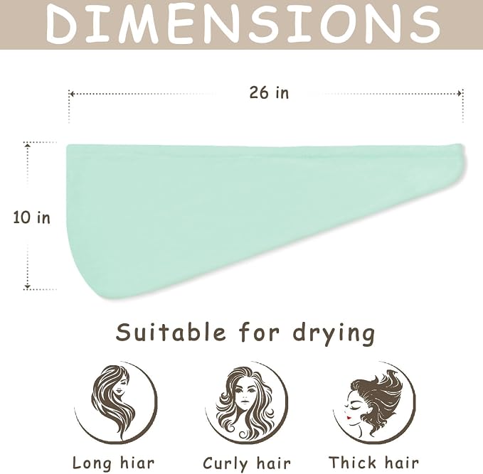 3 Pack Microfiber Hair Towel Wrap - Image 2