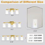 3-Light Bathroom Light Fixtures, Modern Vanity Lights, Living Room, E26 Base - Image 5