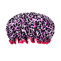 Womens Pink Leopard Print Shower Caps by YALLNASL