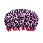 Womens Pink Leopard Print Shower Caps by YALLNASL