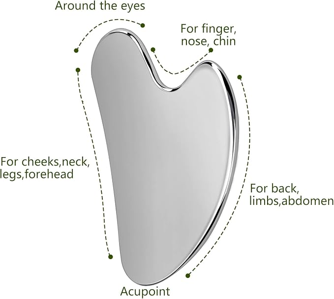 Gua Sha, Stainless Steel Gua Sha Facial Tools, Guasha Tool - Image 3