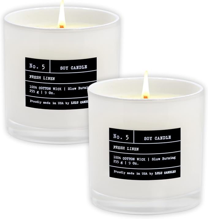Lulu Candles | Fresh Linen | Luxury Scented Soy Jar Candle | Hand Poured in The by LULUCANDLES