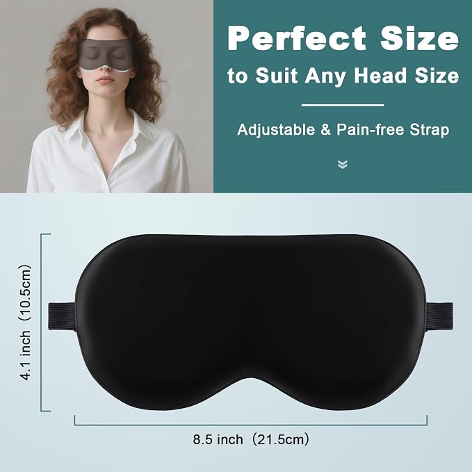 Sleep Mask for Side Sleeper Women Men, Eye Mask for Sleeping Light Blocking - Image 2