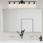Espird 6 Lights Bathroom Vanity Light Fixtures Matte Black, Rustic Farmhouse - Image 7