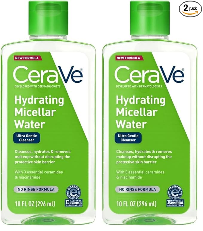 CeraVe Micellar Water, Hydrating Facial Cleanser & Eye Makeup Remover by CeraVe