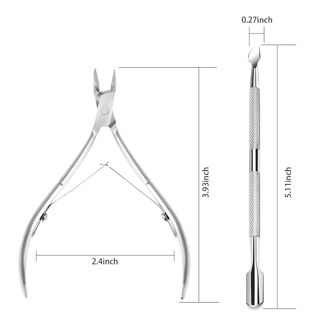 Ejiubas Cuticle Pusher Cuticle Nipper Stainless Steel Cuticle Trimmer Cuticle - Image 7