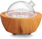 280ml Glass Essential Oil Diffuser Wood Grain Base Air Aroma Diffusers by XANAPHIA