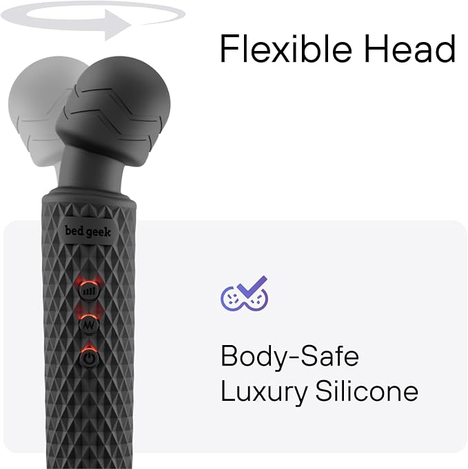 bed geek Handheld Cordless Personal Wand Massager – Waterproof, USB Rechargeable - Image 5
