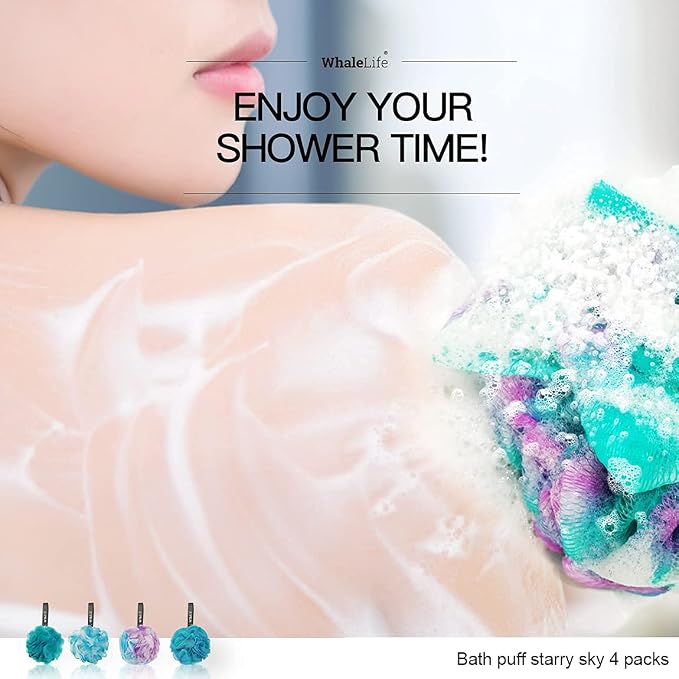 Loofah Sponge Bath Sponge for Women Men 4 Pack - Image 6