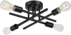 SunRider Industrial 4-Light Semi Flush Mount Ceiling Light Fixture, Indoor - Image 9
